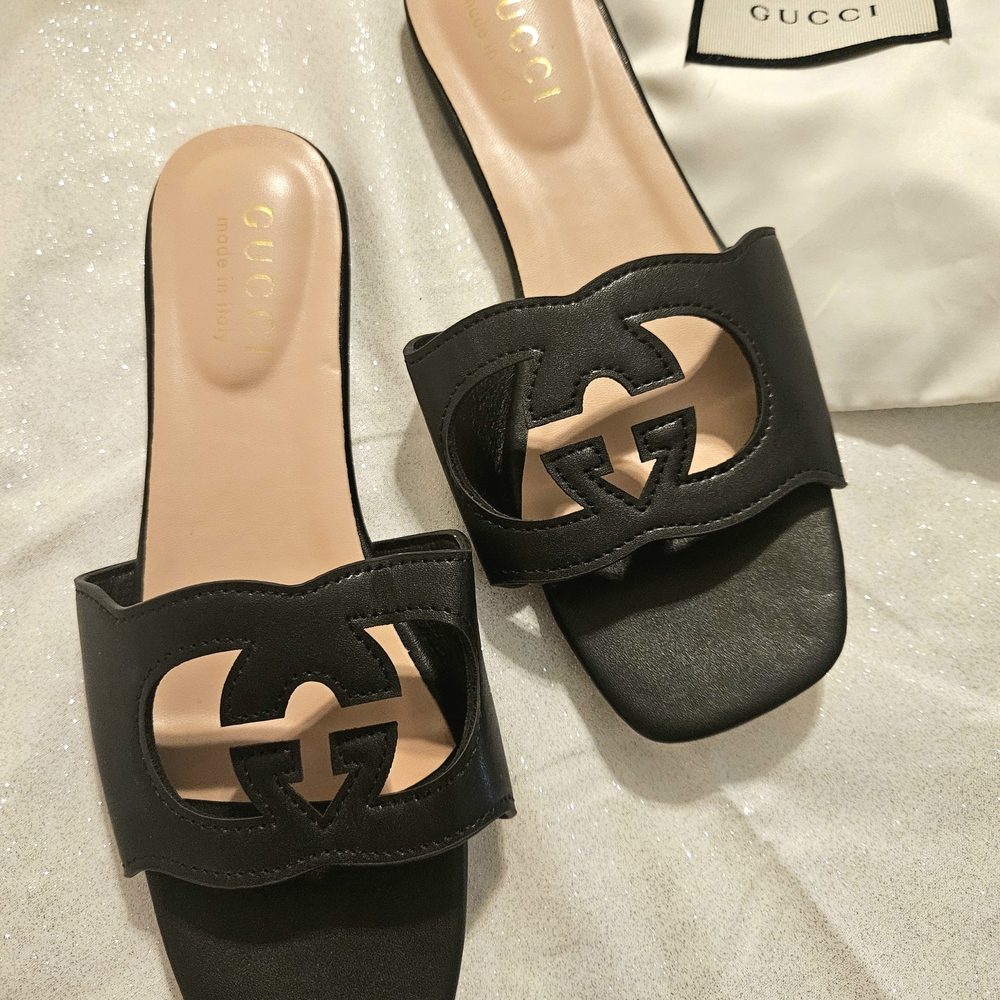 Gucci Black Slide Sandals